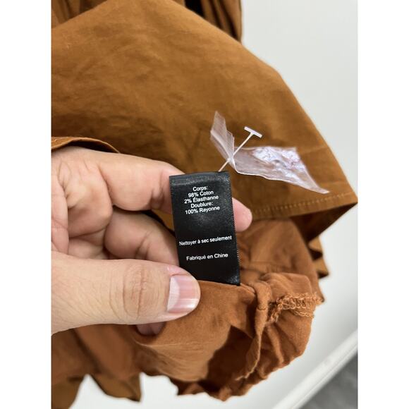 Boho Chic Avant Garde Cottagecore Lagenlook Tiered Dress M Art Terracotta Brown - Picture 9 of 16